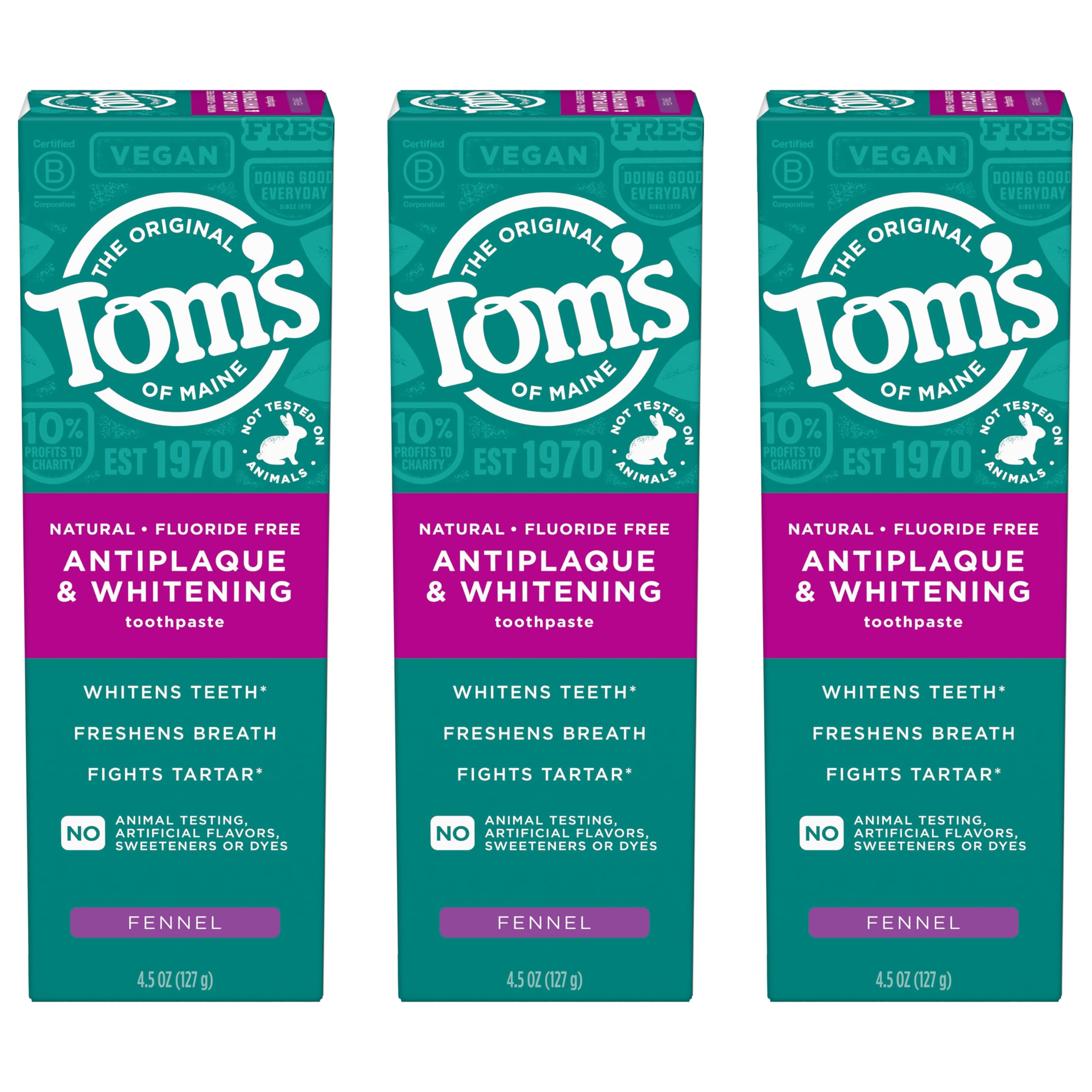 Tom's of Maine gota de aceite de hinojo para mostrar sabor natural