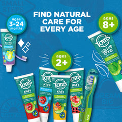 Ambiente de baño con Tom's of Maine, rutina familiar de cepillado