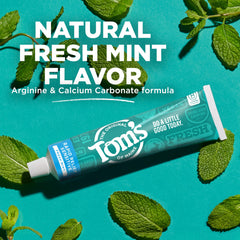 Tom's of Maine etiqueta con ingredientes y compromiso sostenible marcado
