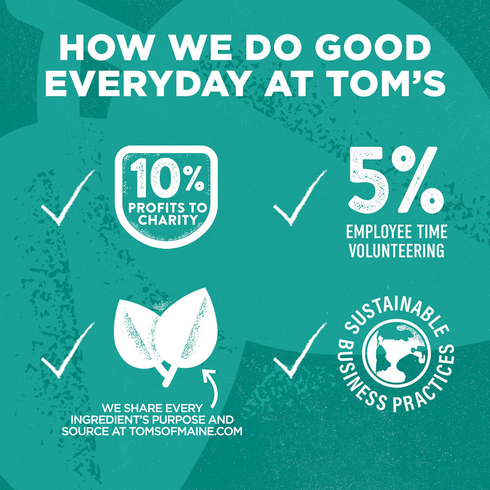 Tom's of Maine etiqueta de ingredientes donde se destacan arginina y carbonato de calcio