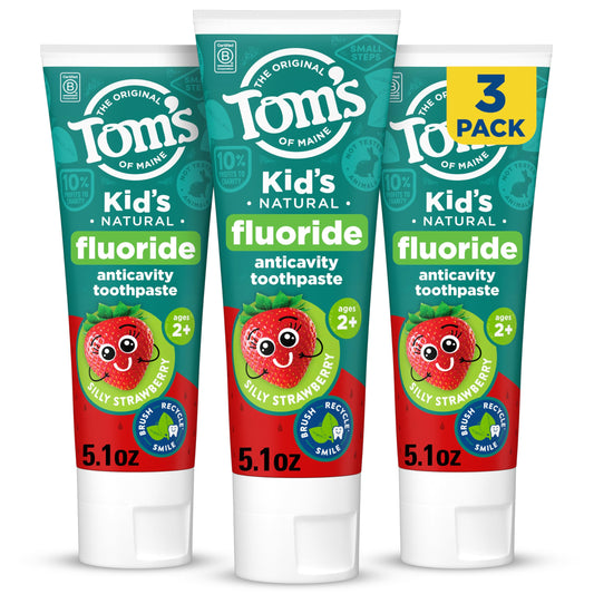Tom's of Maine pack frontal mostrando los tres tubos y beneficio de ahorro
