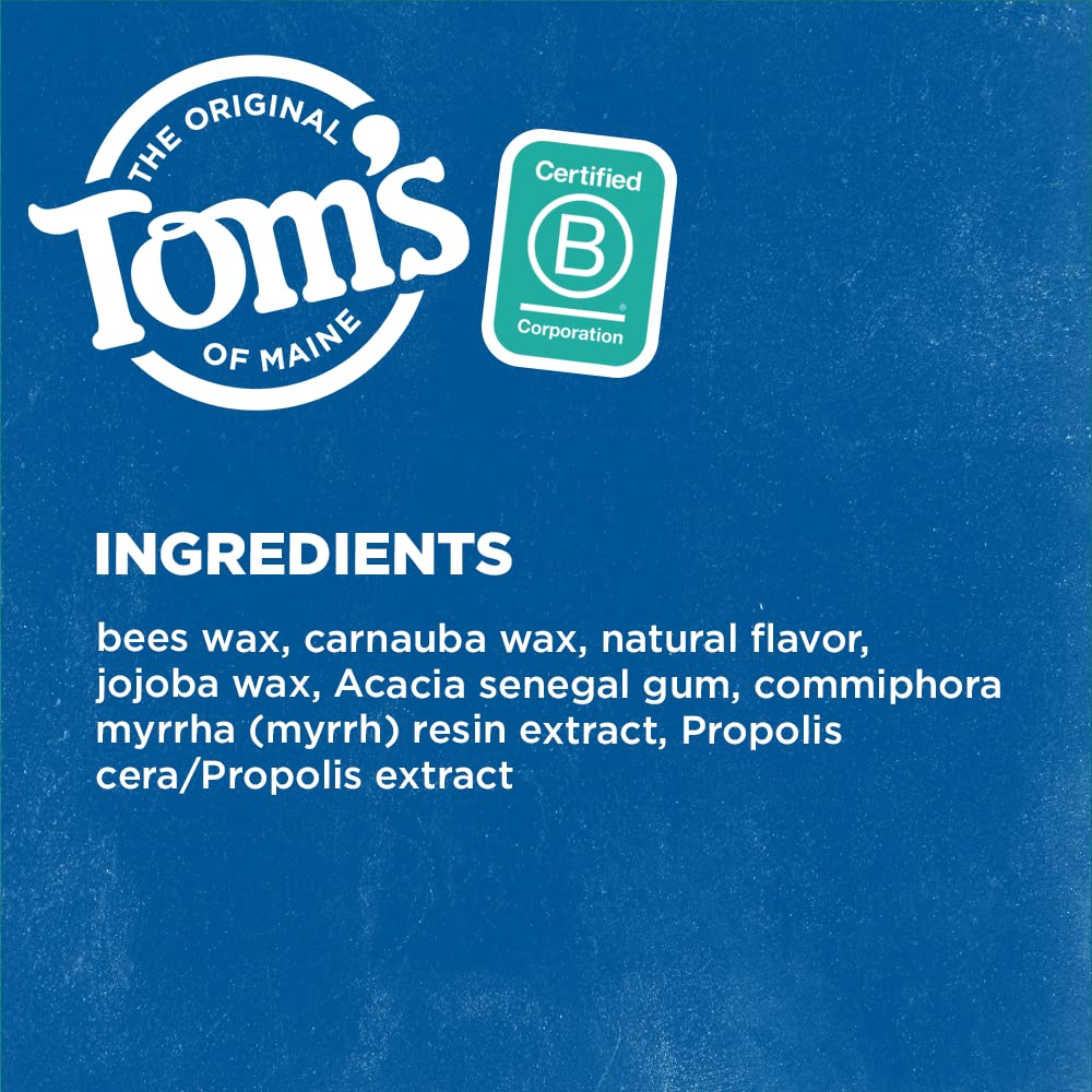 Tom's of Maine caja abierta con hilo dental listo para uso diario práctico