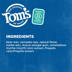 Tom's of Maine caja abierta con hilo dental listo para uso diario práctico