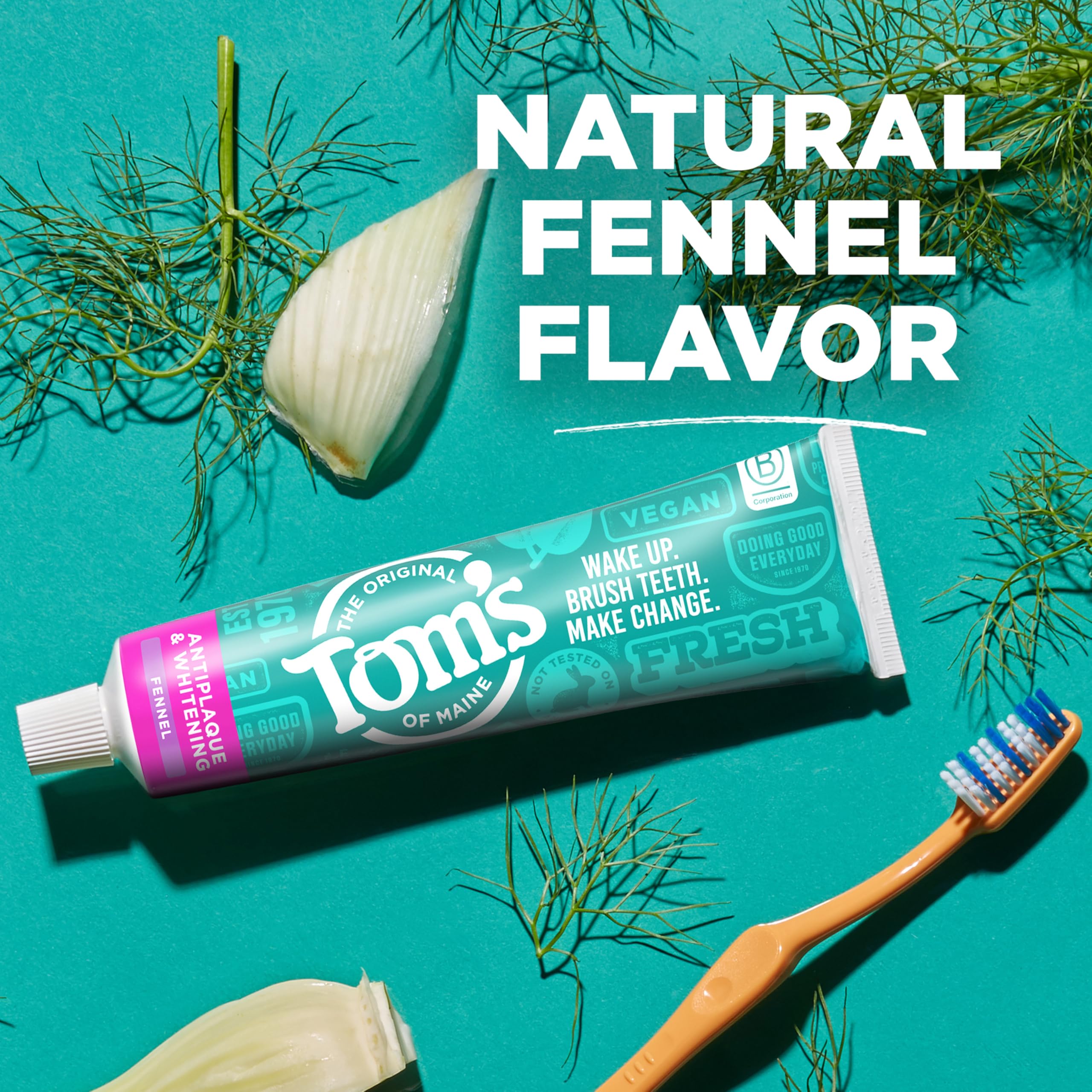 Tom's of Maine primer plano de la lista de ingredientes naturales clave