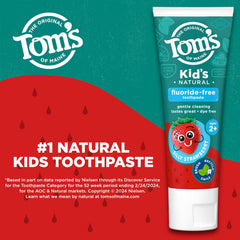 Tom's of Maine tubo abierto con textura cremosa, facilita aplicación suave