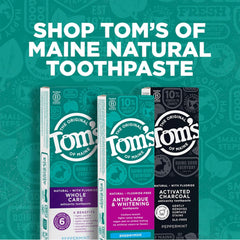 Tom's of Maine tubo abierto mostrando la textura cremosa y fácil aplicación