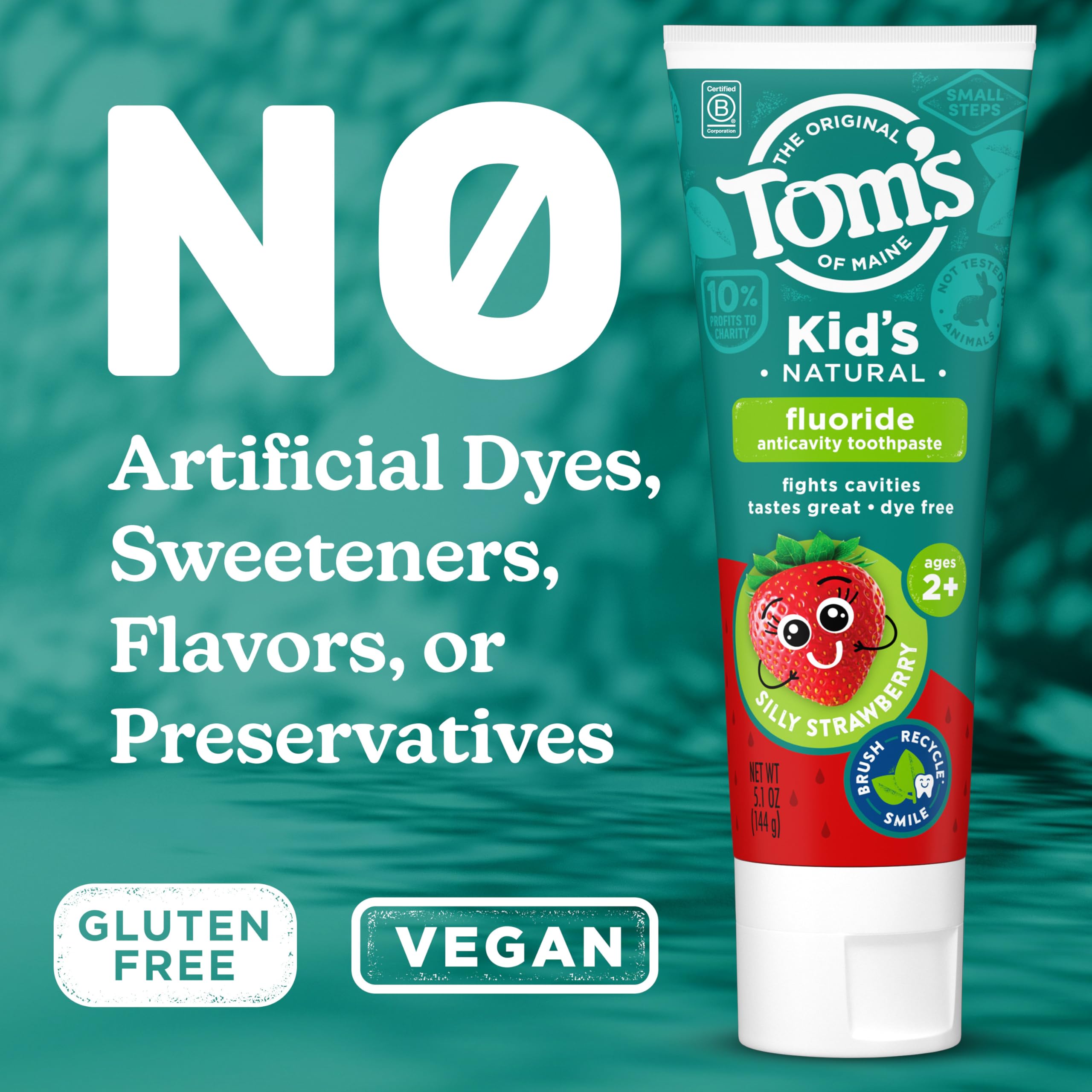 Tom's of Maine niño cepillándose fomentando hábito saludable