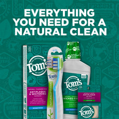 Tom's of Maine botella junto a regla para comparar tamaño práctico
