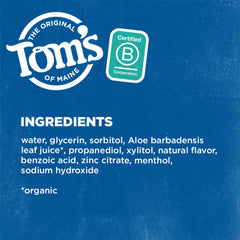 Tom's of Maine comparación de tamaño para entender volumen por botella