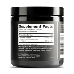Toniiq apigenina detalle de textura liposomal que sugiere mejor biodisponibilidad