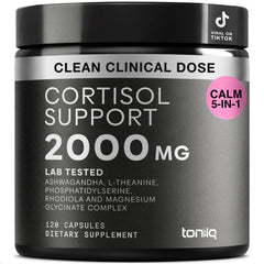 Toniiq Cortisol cápsulas en botella para equilibrio diario