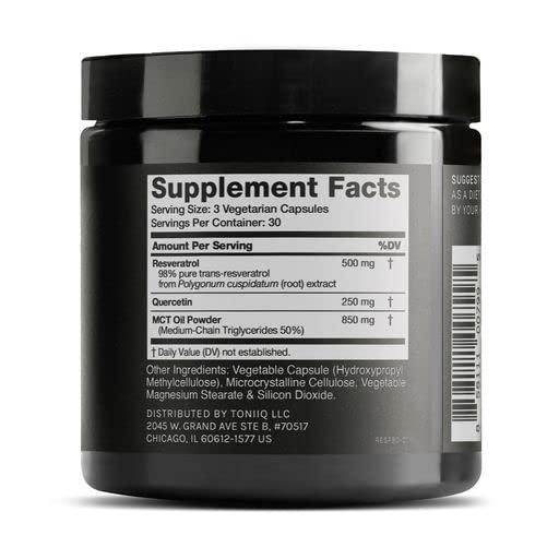 Toniiq etiqueta con ingredientes y pruebas, claridad de composición