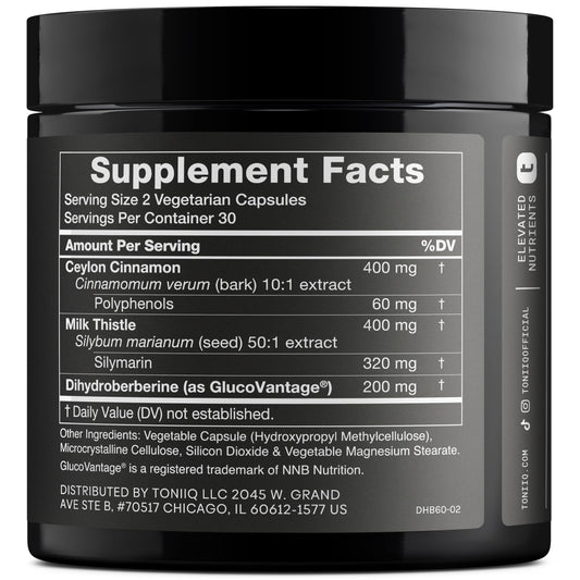 Toniiq Dihidroberberina botella: dosis diaria para mayor comodidad.