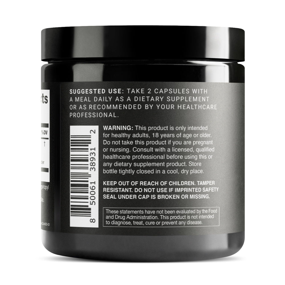 Toniiq Epimedium sagittatum, etiqueta frontal, formato de alta gama e ingredientes claros