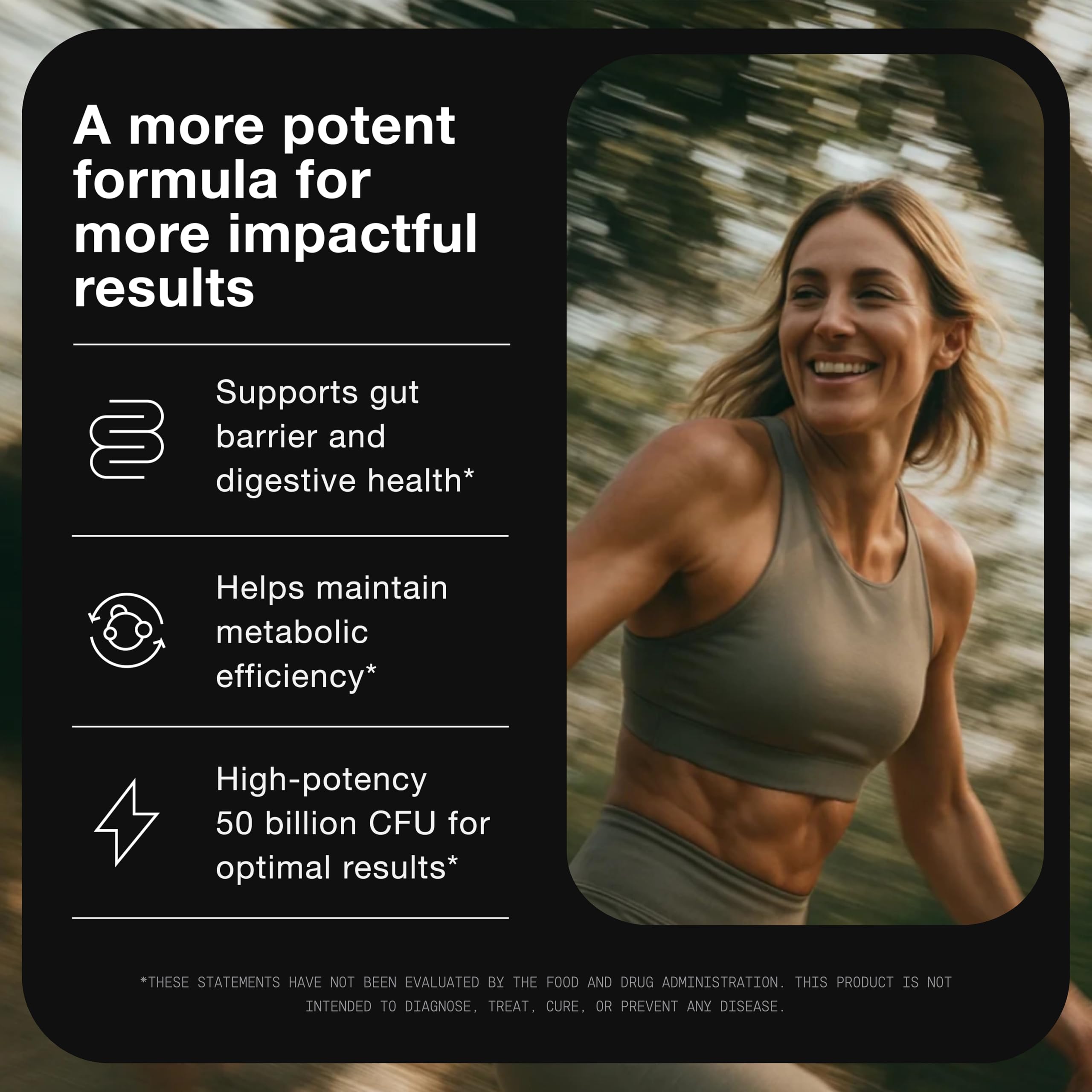 Toniiq etiqueta nutricional de producto mostrando 50B CFU y detalles de pureza