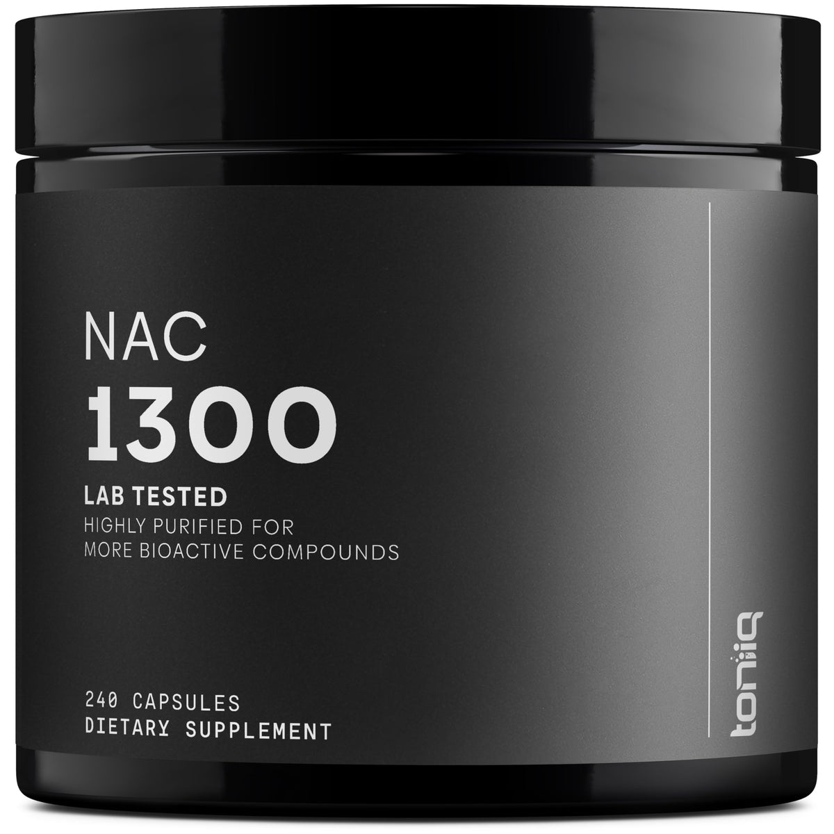 Toniiq envase frontal NAC 1300 mg mostrando dosificación y pureza