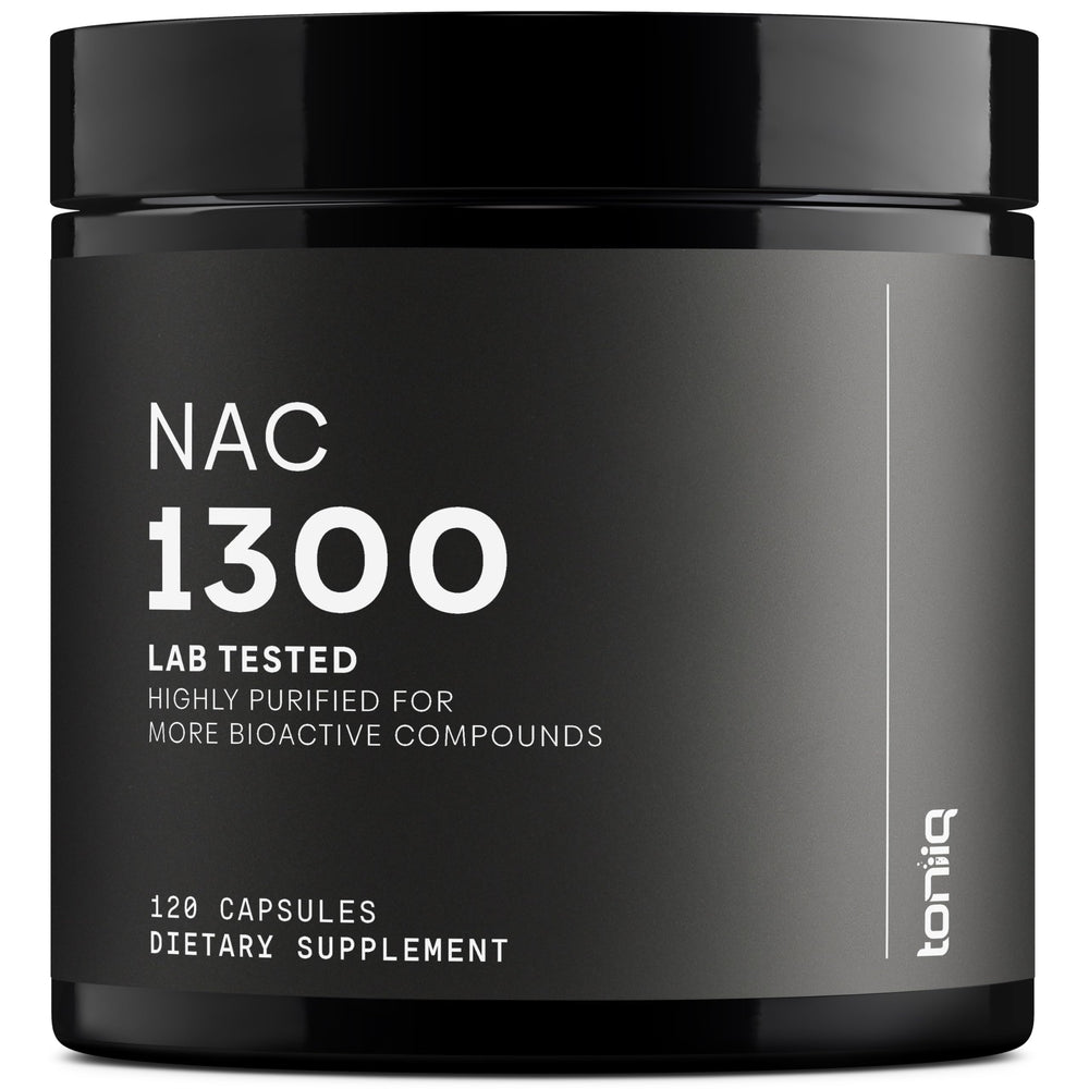 Toniiq envase frontal NAC 1300mg, alta concentración y claridad
