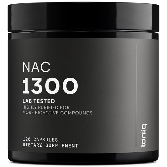 Toniiq envase frontal NAC 1300mg, alta concentración y claridad