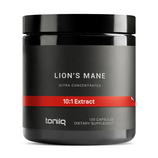 Toniiq Lion’s Mane extracción dual para mayor biodisponibilidad en cada dosis.