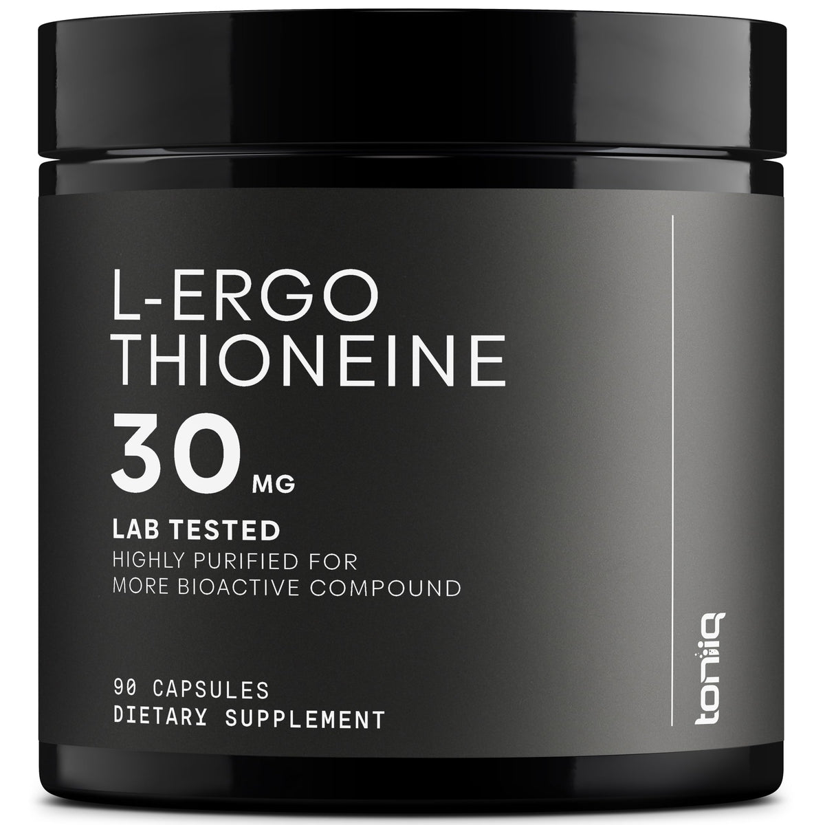 Toniiq frasco frontal mostrando MitoPrime y 90 cápsulas, confianza en pureza
