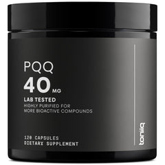 Toniiq frasco frontal mostrando etiqueta y pureza 99%+ para confianza