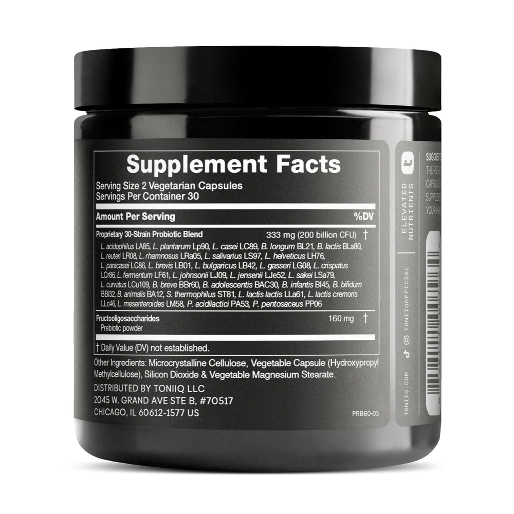 Toniiq Probiótico cápsulas con liberación estable por microencapsulación
