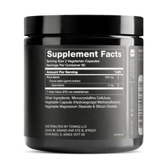 Toniiq Spermidine capsules pack—convenient daily dose for non-wheat, gluten-free formula.