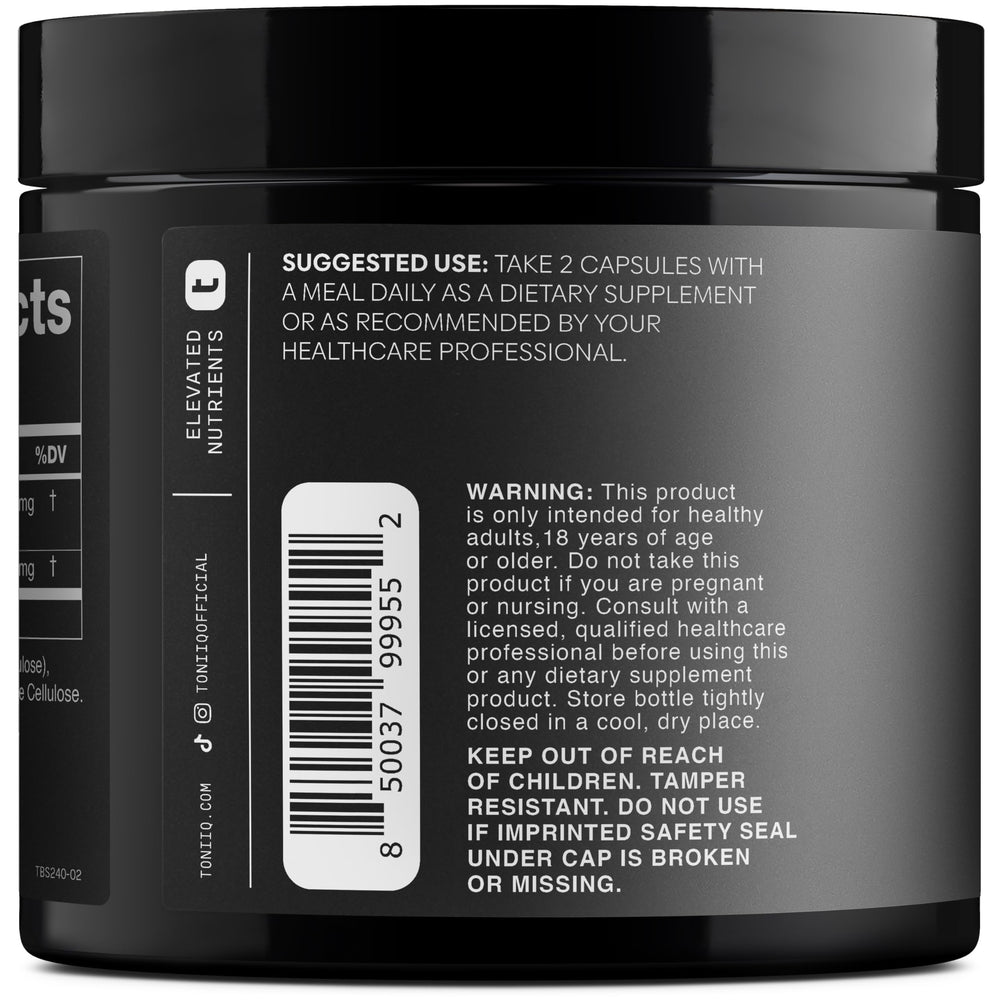 Toniiq Tribulus Terrestris 1300 mg fórmula concentrada para uso diario.