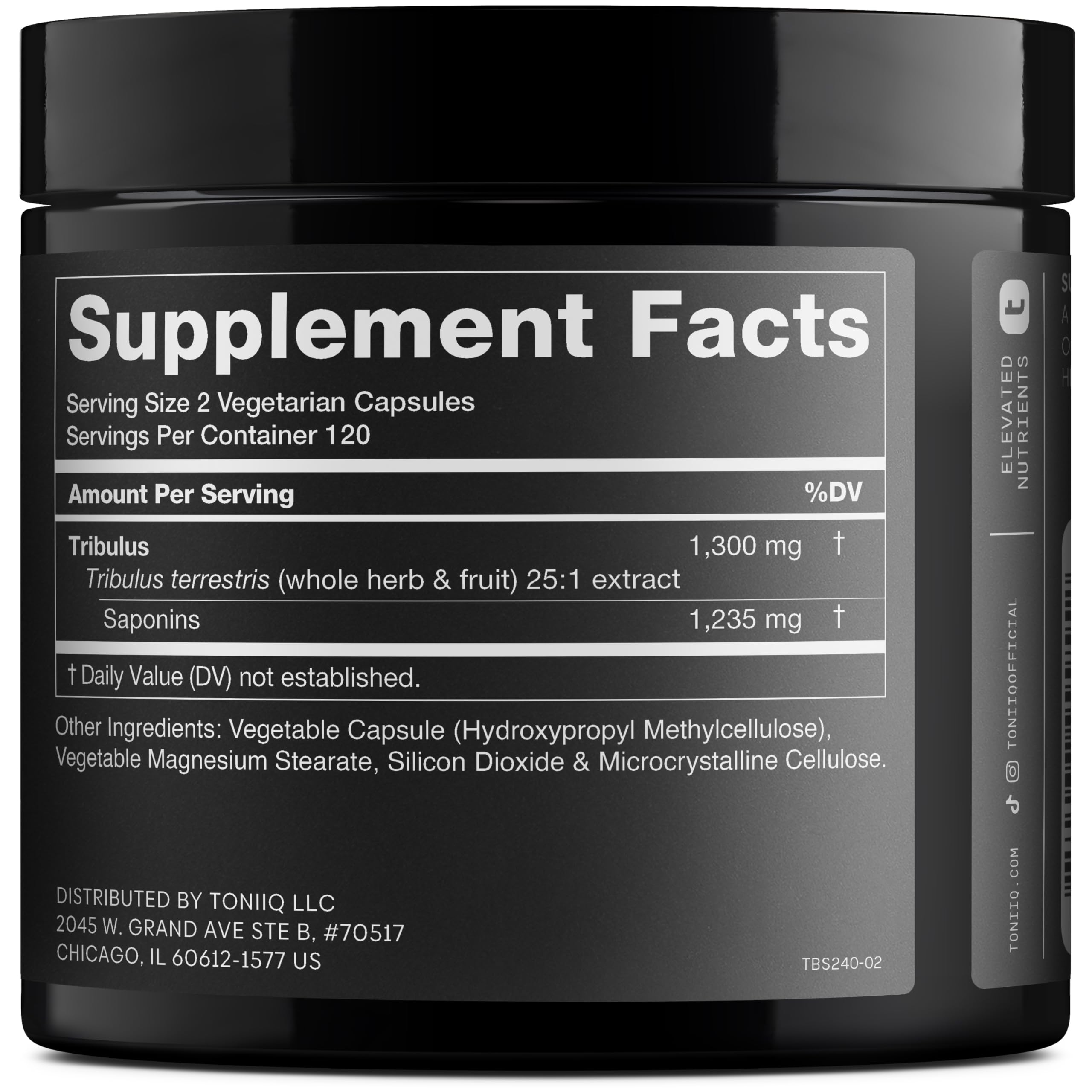 Toniiq Tribulus Terrestris saponinas 95% para apoyo de energía y bienestar.