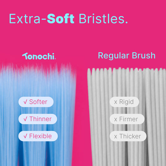 Tonochi detalle de más de 3,000 cerdas ultrafinas para limpieza suave