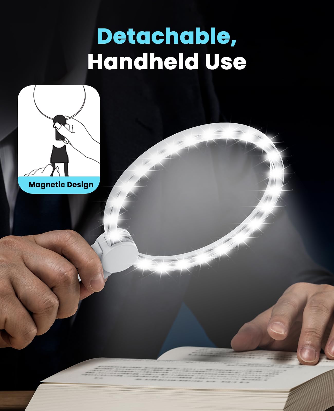 Toolhelper lupa apoyada sobre mesa para trabajo estable y mayor comodidad