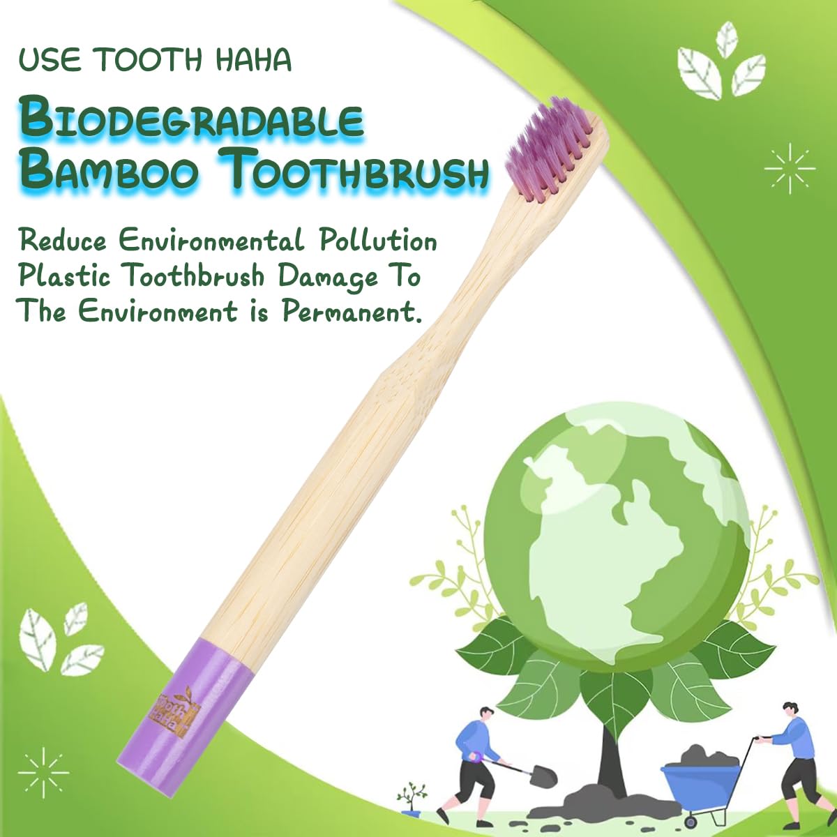 Tooth HaHa empaque individual compostable ideal para llevar y mantener higiene