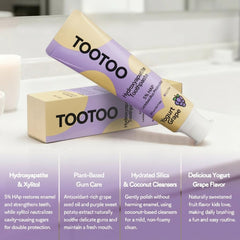 tootoo rótulo y ingredientes destacados, muestra hidroxiapatita y xilitol