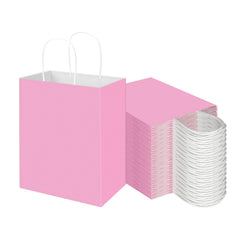 Toovip bolsa kraft rosa claro vista frontal resistente y elegante