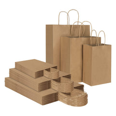 Toovip paquete frontal de bolsas kraft, práctico y ecológico
