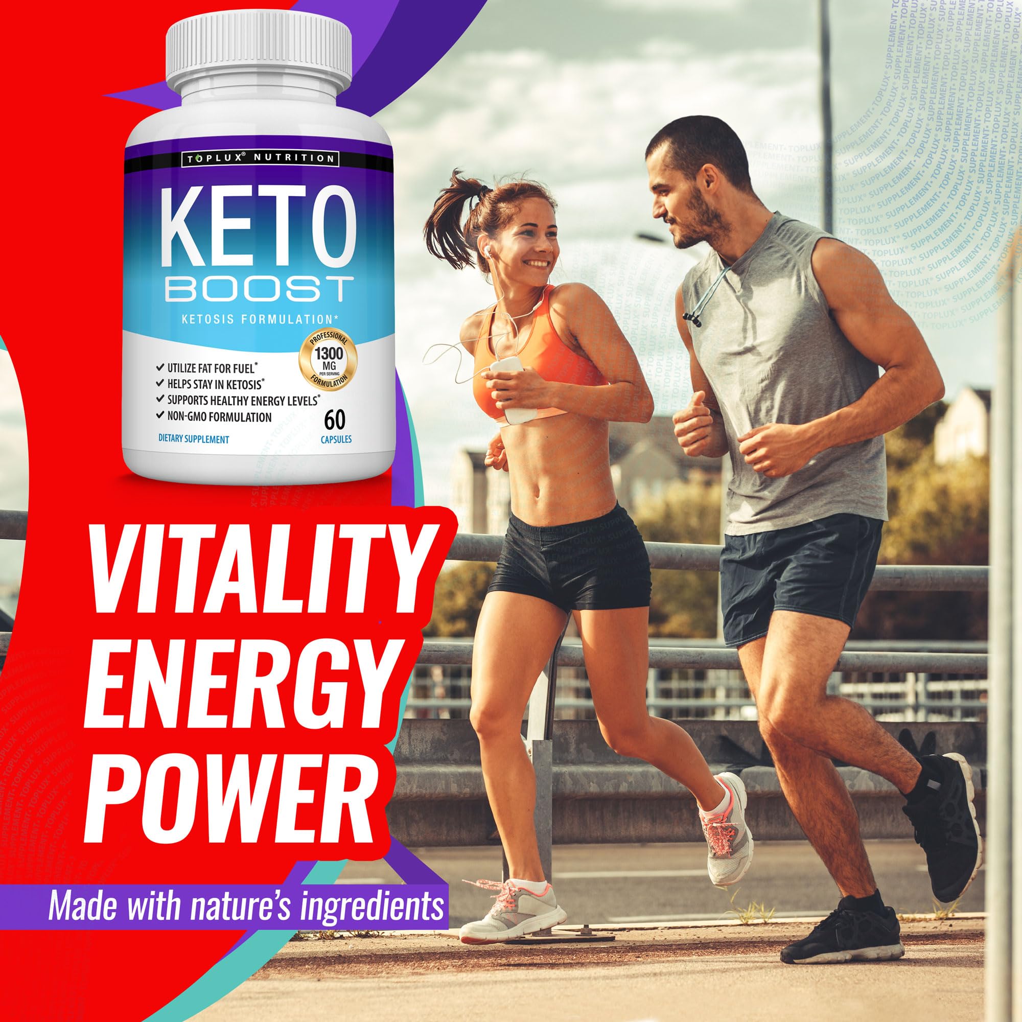 Persona entrenando con Toplux Keto Boost al lado, ilustra uso en estilo de vida activo