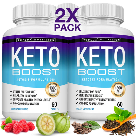 Toplux Keto Boost vista frontal del envase mostrando diseño y marca, transmite confianza