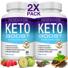 Toplux Keto Boost vista frontal del envase mostrando diseño y marca, transmite confianza