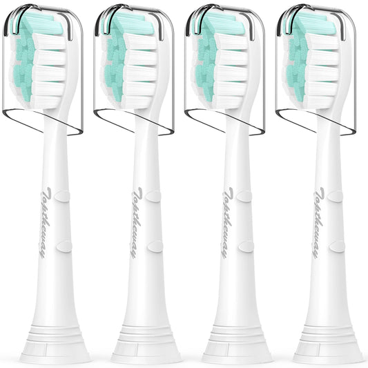 toptheway cabezal frontal mostrando pack de 4 y compatibilidad con Sonicare, alternativa eficaz