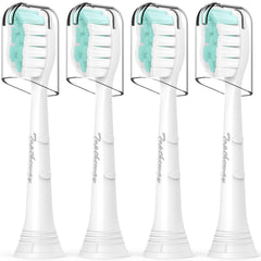 toptheway cabezal frontal mostrando pack de 4 y compatibilidad con Sonicare, alternativa eficaz