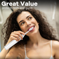 toptheway cabezal en baño moderno junto a mango Sonicare, solución diaria práctica