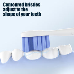 toptheway persona cepillándose con cabezal Toptheway para rutina dental cómoda