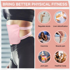 TORPNIA pack en uso sobre abdomen, sujeción cómoda con correas elásticas
