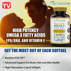 Total Activation etiqueta con información de EPA, DHA y vitamina E