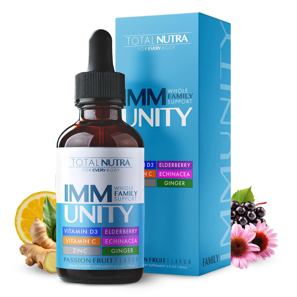 Total Nutra envase frontal Total Immune 6-in-1 destacando ingredientes clave y beneficio inmune
