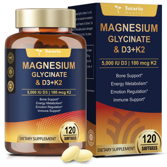 Totaria 9-in-1 magnesium bottle showing daily wellness support.