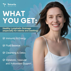 Totaria etiqueta en primer plano con lista de ingredientes y beneficios