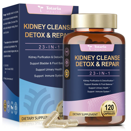 Totaria envase frontal Kidney Cleanse mostrando diseño y confianza