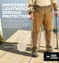 Tough Outdoors detalle de la malla cerca que evidencia protección y transpirabilidad