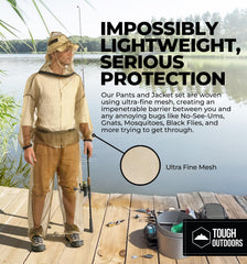 Tough Outdoors primer plano de malla no-see-um mostrando ventilación